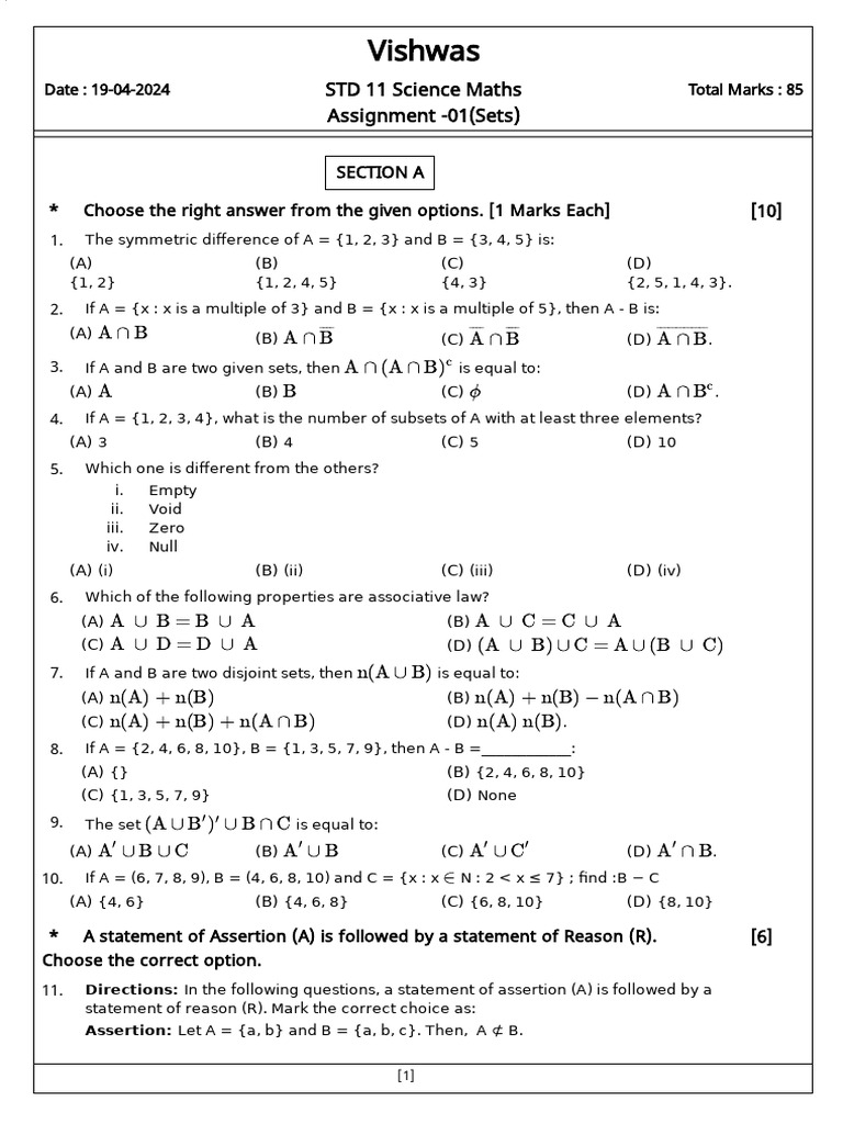 Maths chp 1 assignment download free pdf mathematics mathematical