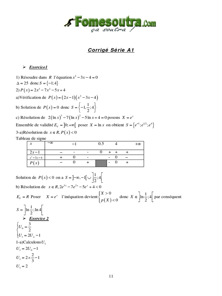 Corrigé Bac 2010 Maths Série A1 | PDF | Mathématiques | Objets ...