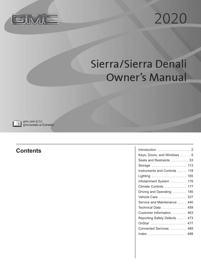 2018 GMC SIERRA OWNERS MANUAL PDF intelligence overview