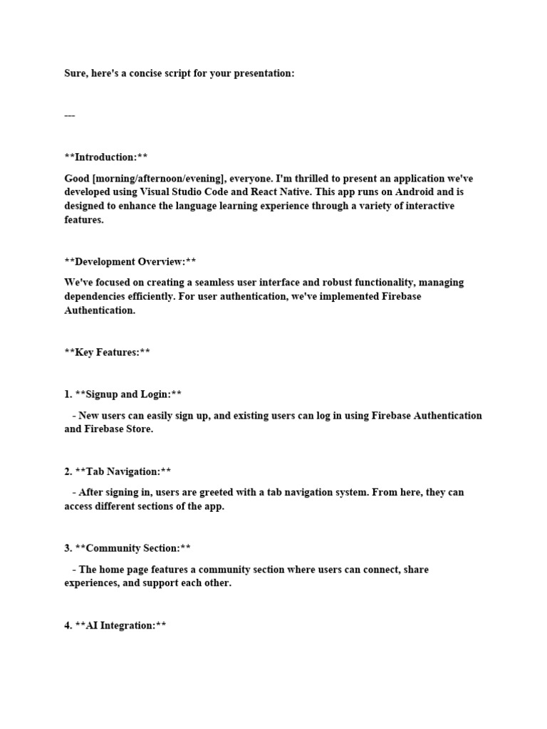 Interactive Language Learning App Overview | PDF