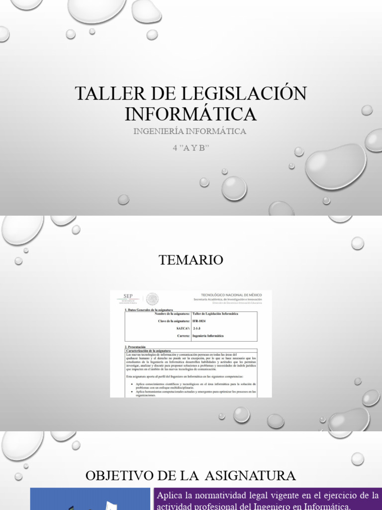 Taller de Legislación Informática 2023 | PDF | Fuentes del derecho ...