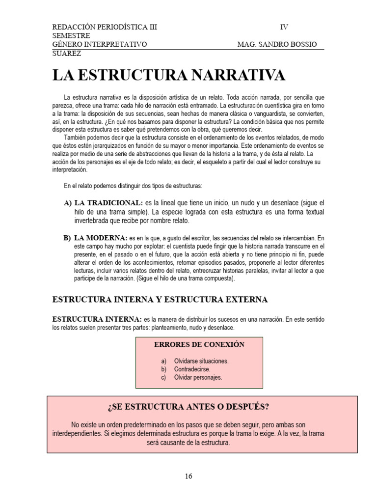 La Estructura Narrativa | Descargar gratis PDF | Narración | Trama