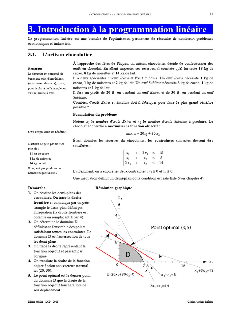 Optimisation en programmation linéaire | PDF | Optimisation linéaire ...