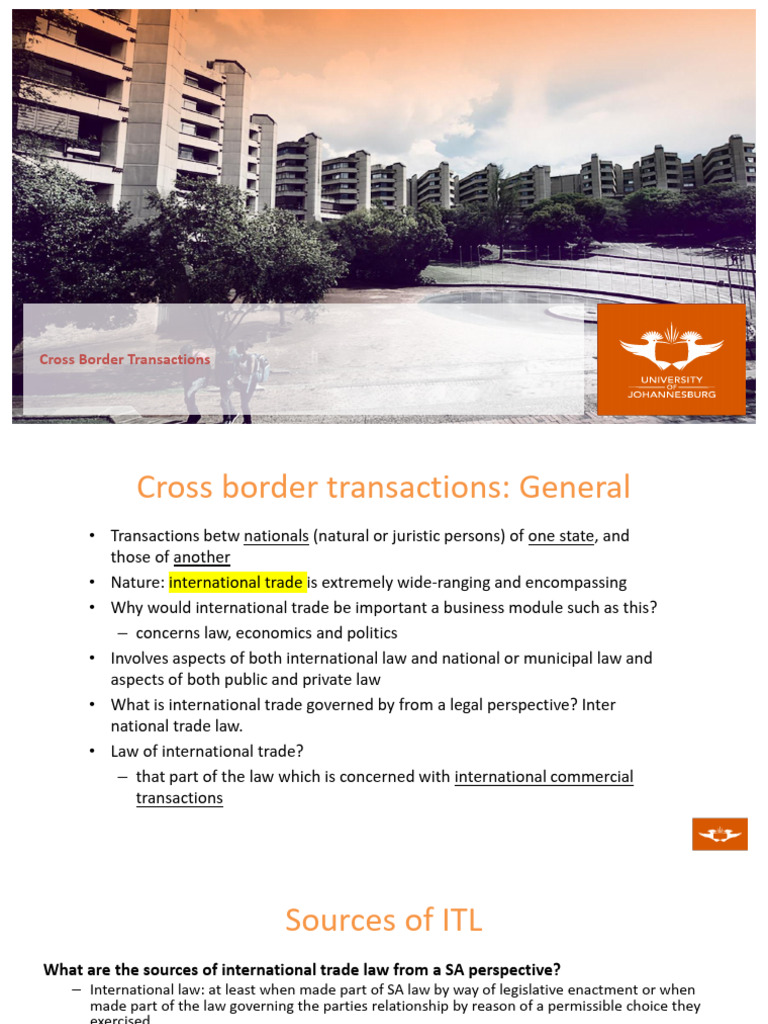 Week 4 Cross Border Transactions Pdf Arbitration Choice Of Law
