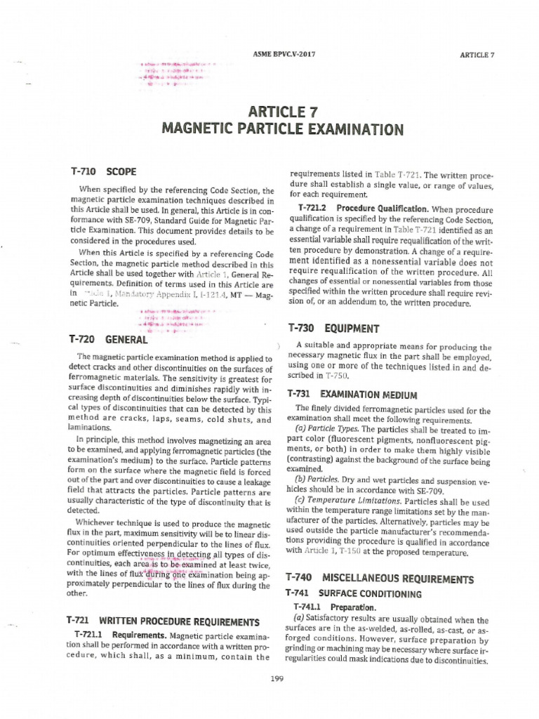 Asme Sec. V Articilo Vii | PDF