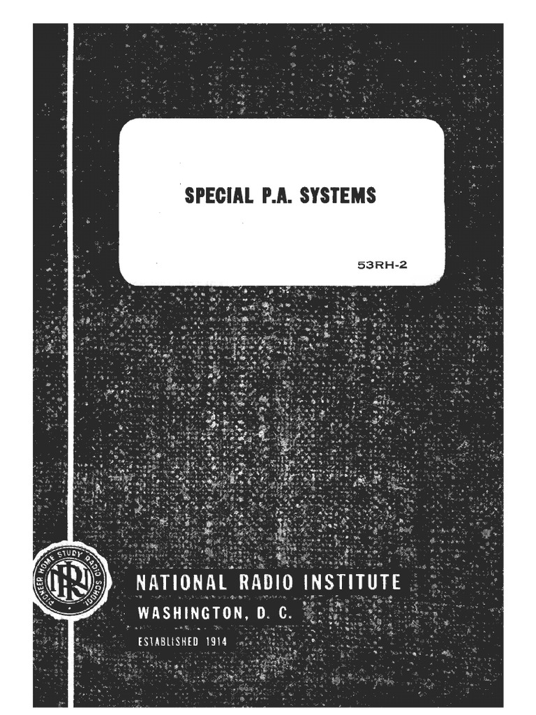 Nri radio course 53 special p a systems pdf