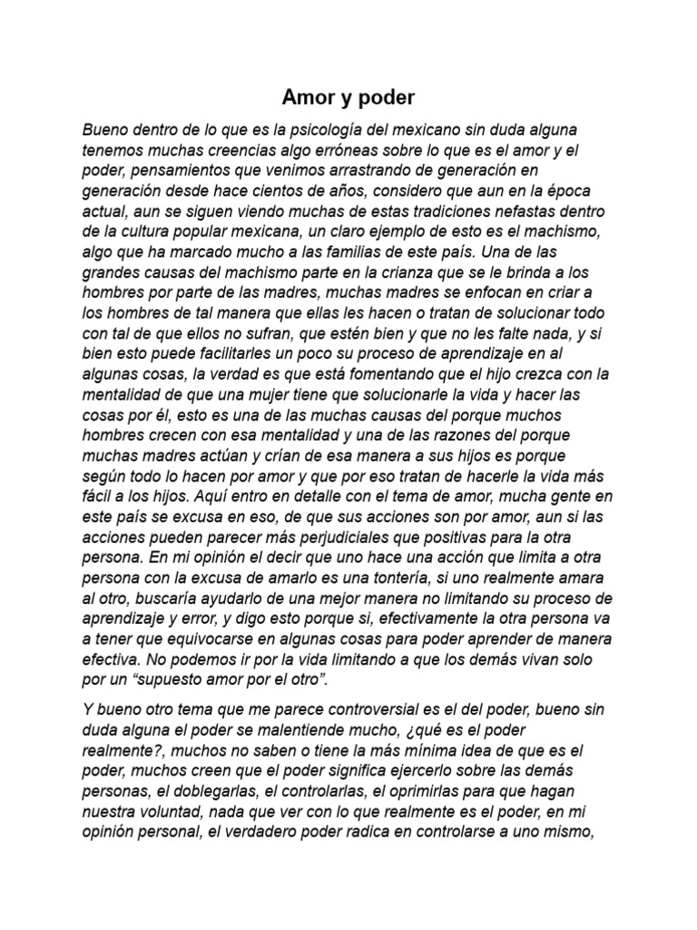 Amor Y Poder Pdf Amor Aprendizaje