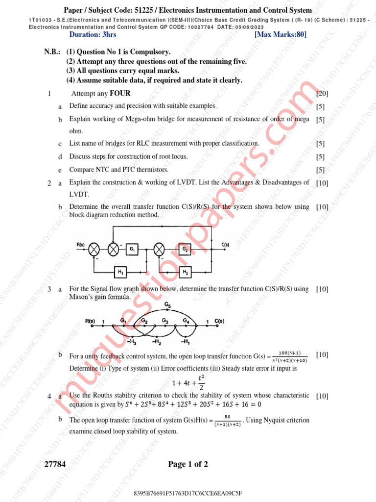 Be - Electronics and Telecommunication - Semester 3 - 2023 - May ...
