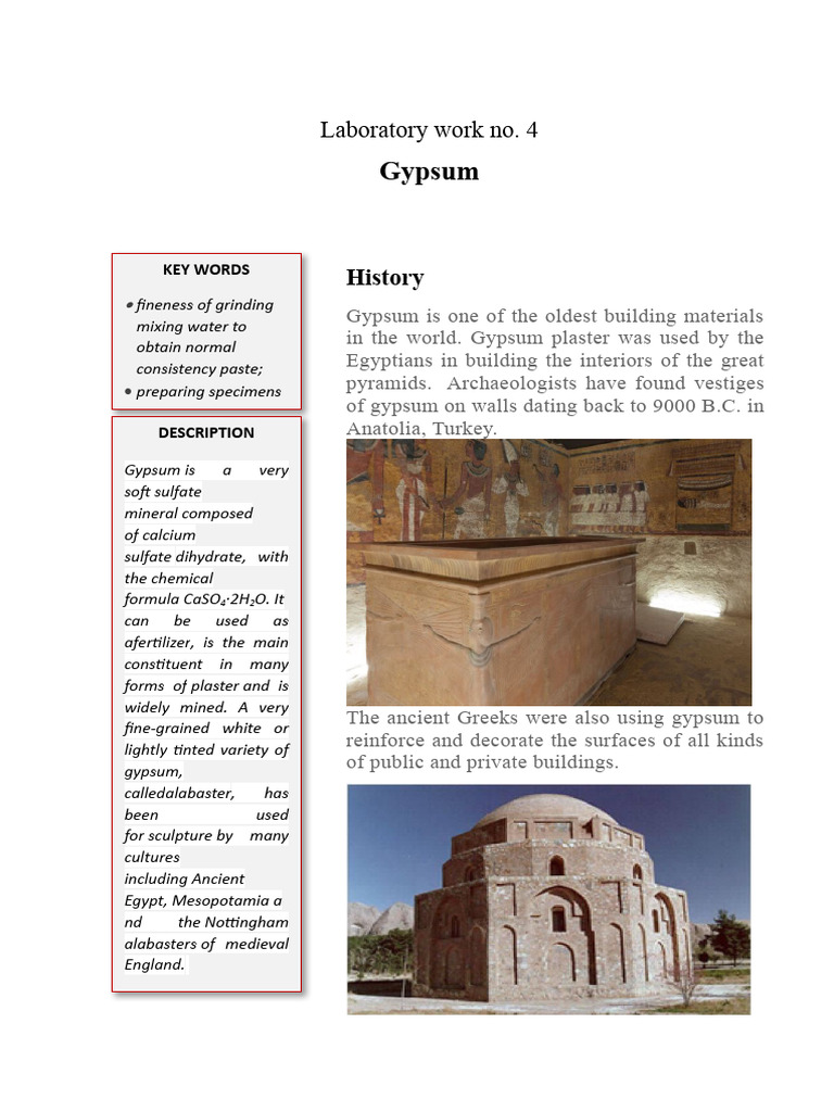 Gypsum Laboratory Techniques and Tests | PDF | Plaster | Gypsum