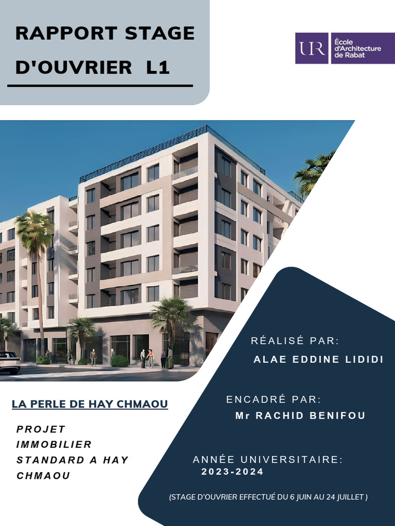 Rapport de stage : suivi de chantier BTP | PDF | Fondation ...