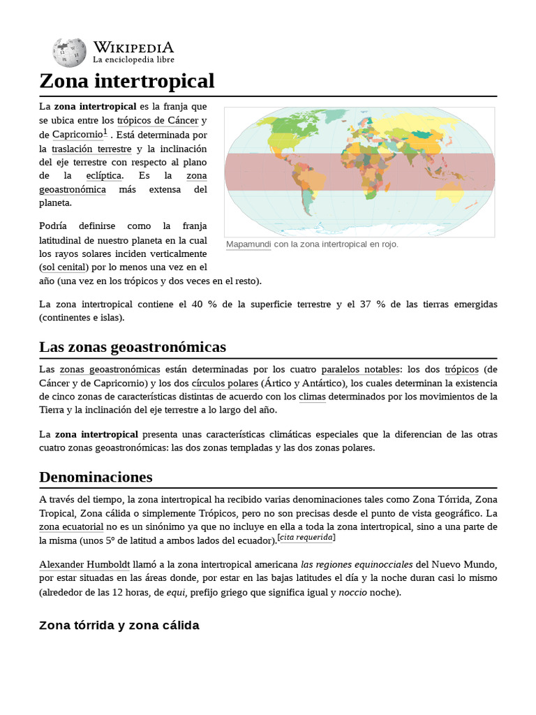Zona Intertropical | PDF | Zona tropical | Clima