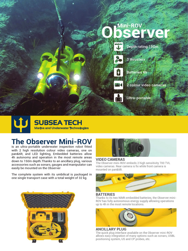 Observer Mini-ROV: Ultra-Portable Underwater Inspection | PDF