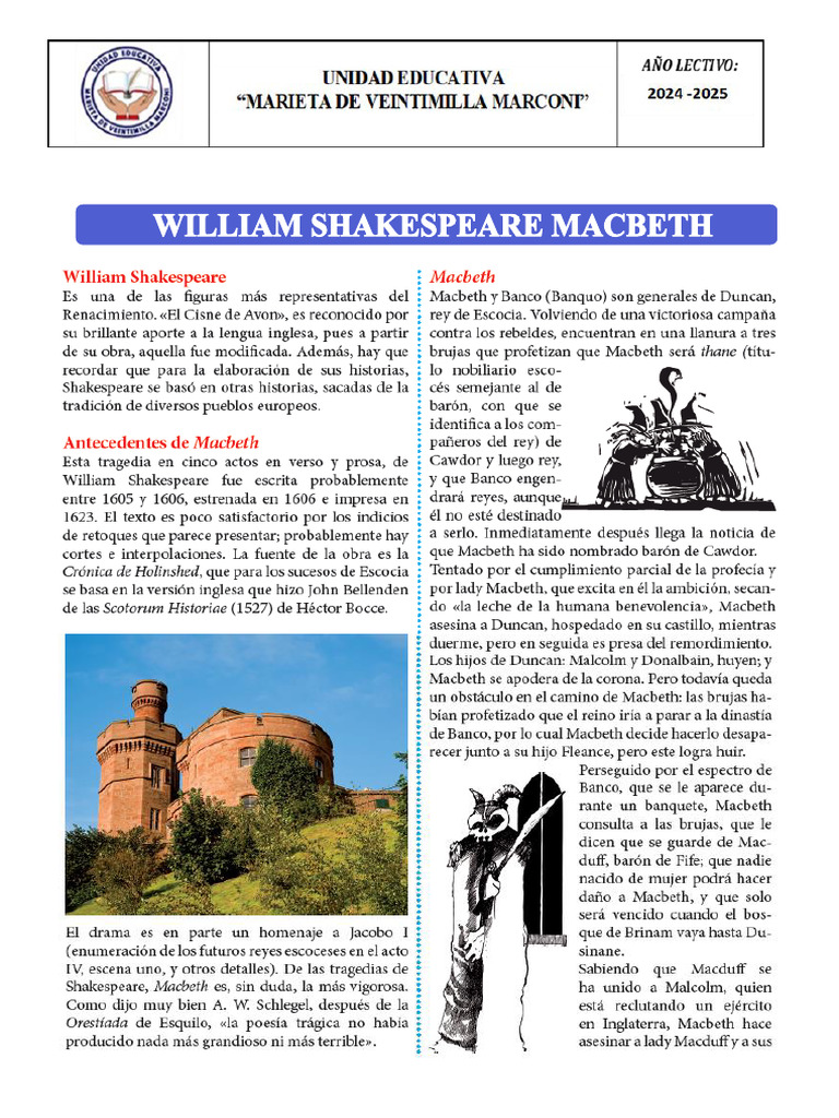 William Shakespeare Macbeth | PDF