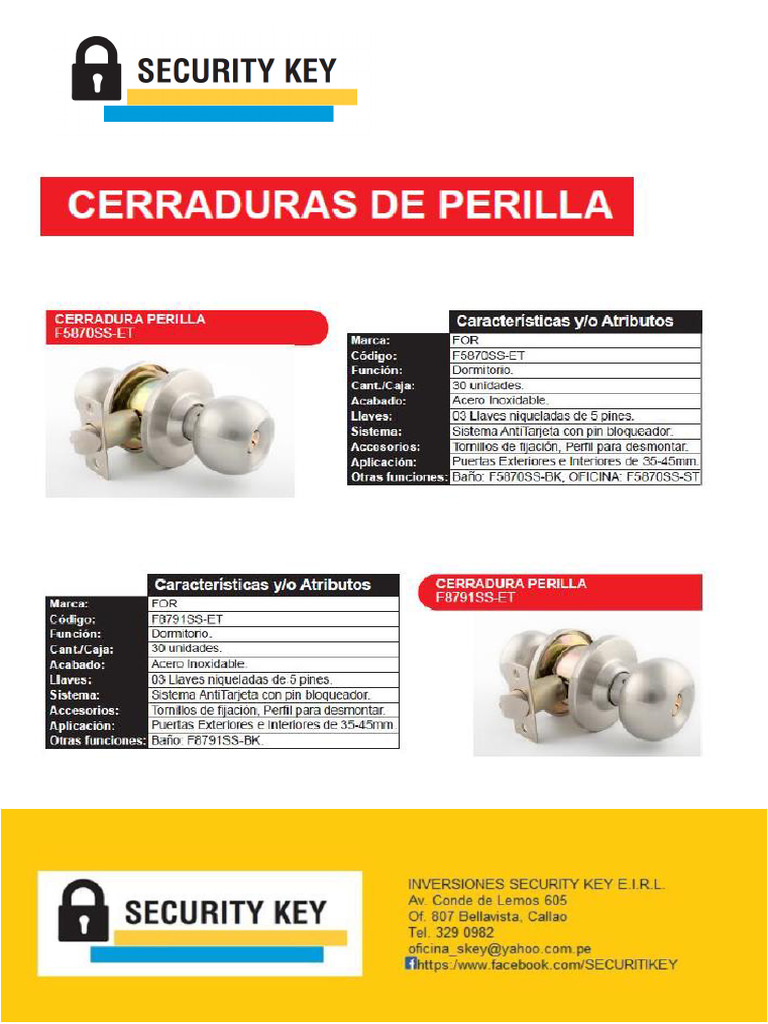 Especificaciones Perilla For | PDF