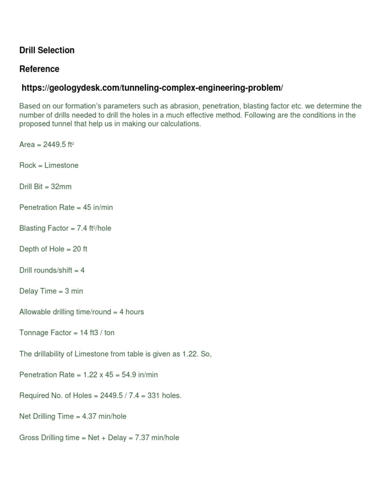 Limestone Drill and Blast Methodology | PDF | Surveying | Drill