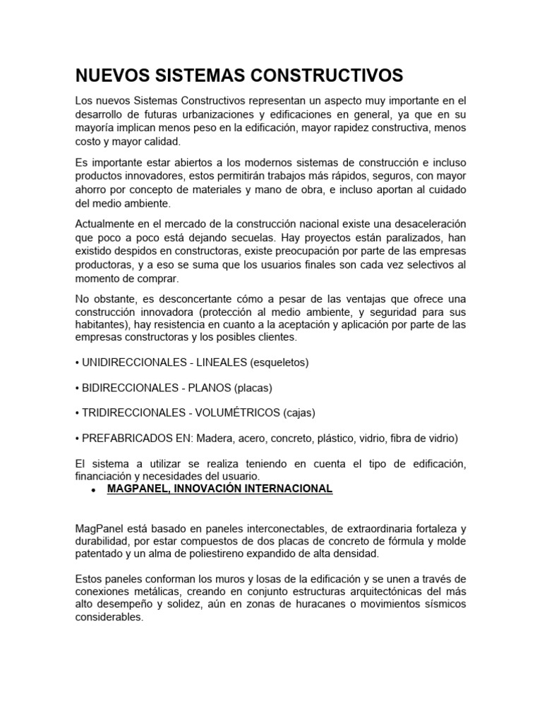 Sistema Constructivo Nuevo Magpanel | PDF | Hormigón | Poliestireno