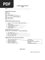 Unit 1 Oral Progress Assessment Chart: Name | PDF