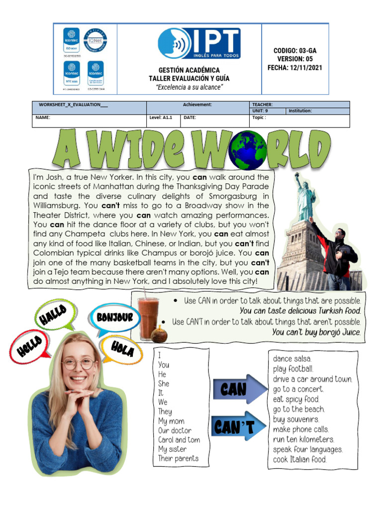 UNIT 9 - A Wide World | PDF
