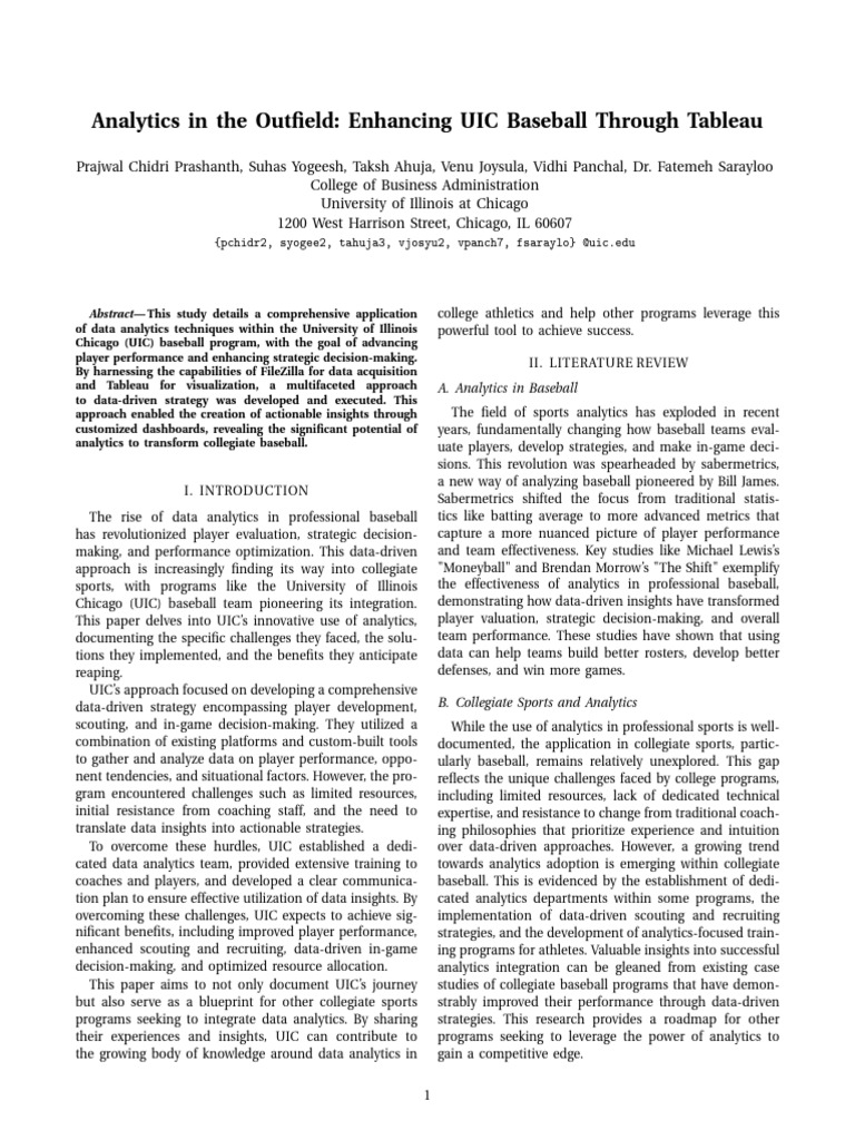 FinalPaper Baseball Group5 | PDF | Analytics | Data Science
