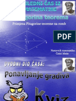 Ogledni Čas Primjena Pitagorine Teoreme Na Romb