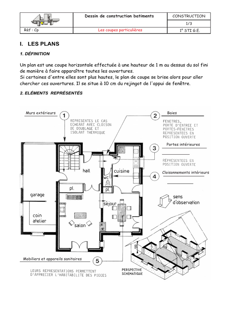 Plans et Coupes en Dessin de Bâtiment | PDF | Toit