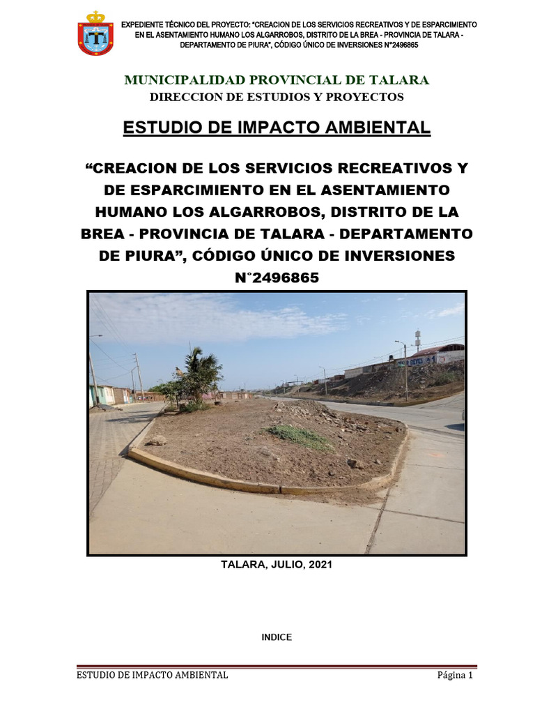 Estudio Impacto Ambiental | PDF | Entorno natural | Residuos