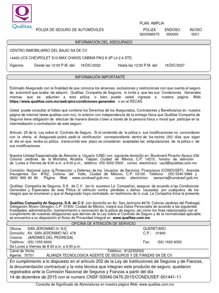 Manual s10 | PDF | Póliza de seguros | Seguro