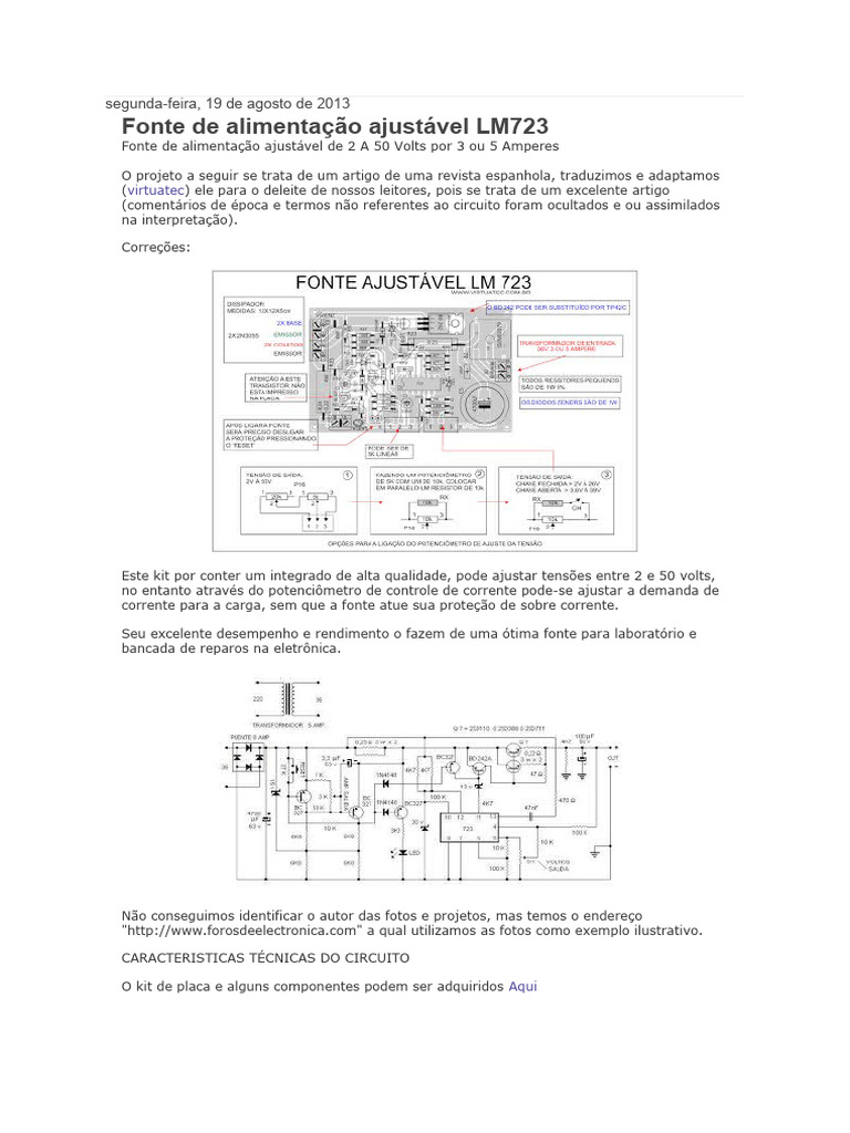 Fonte 2 A 50 V | PDF | Fonte de energia | Rede elétrica