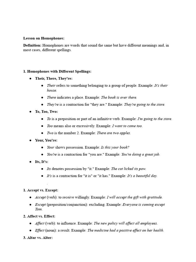 Homophones Pdf Verb Bow And Arrow