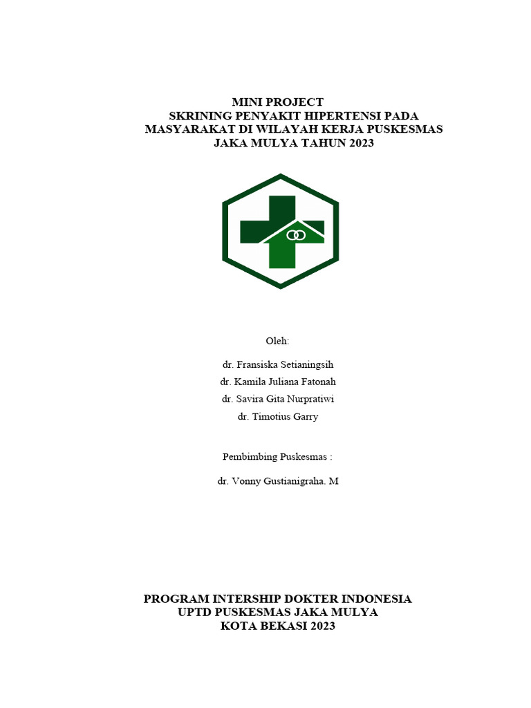 Skrining Hipertensi di Puskesmas Jaka Mulya | PDF