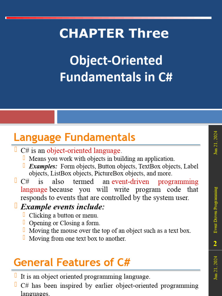 C# Object-Oriented Programming Basics | PDF | Class (Computer ...