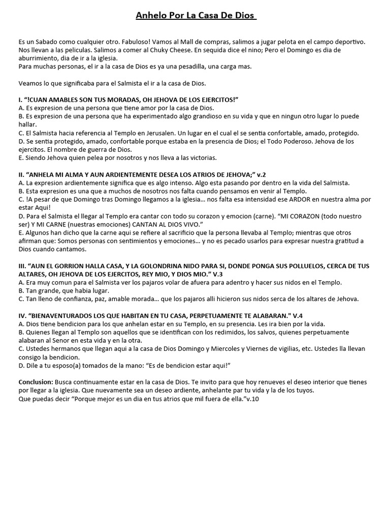 Anhelo Por La Casa De Dios Descargar Gratis Pdf Jesús Dios