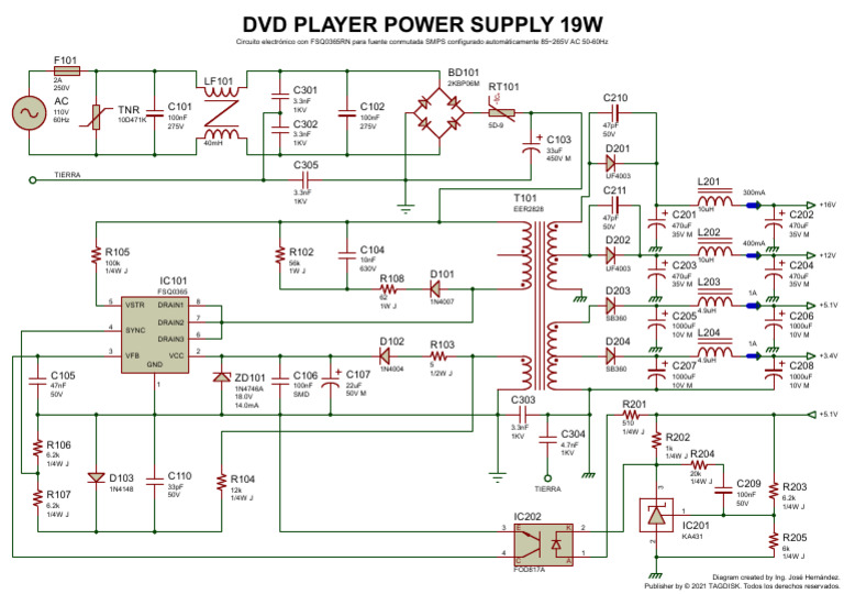 DVD Player Power Supply Circuit | PDF