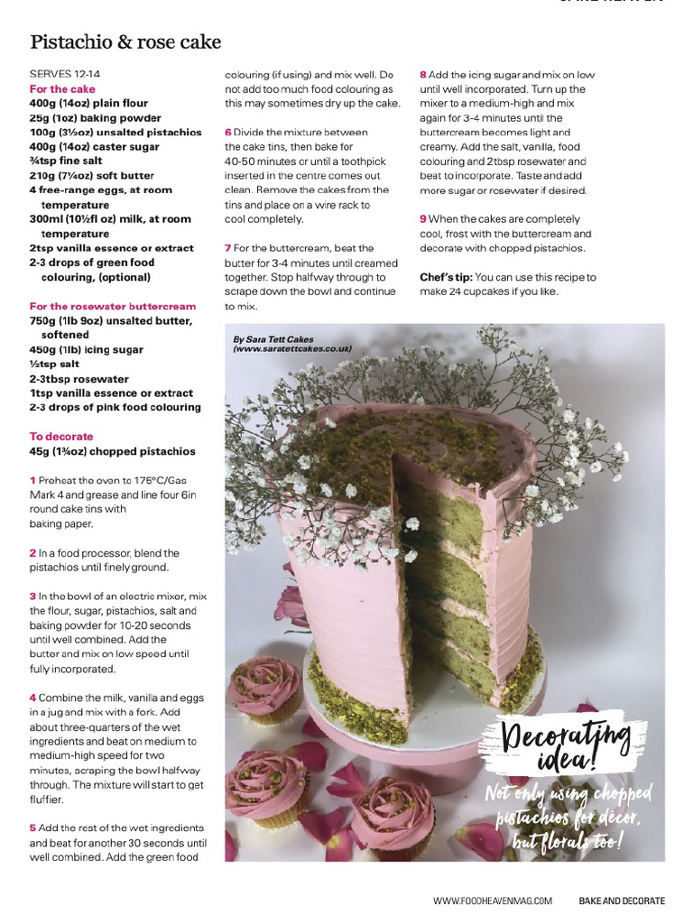 Pistachio and Rose Cake | PDF