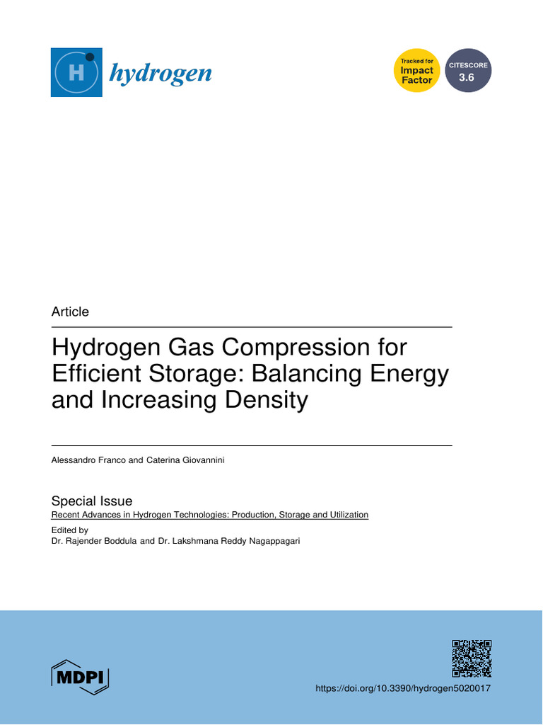 Hydrogen 05 00017 With Cover | PDF | Gases | Hydrogen