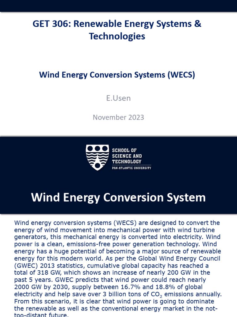 Classification of Wind Energy Systems | PDF | Wind Turbine | Wind Power