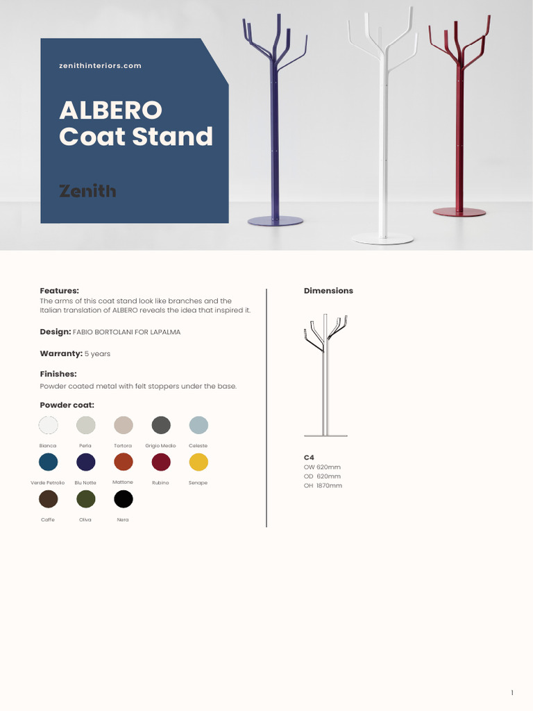 Albero Coat Stand Specification | PDF