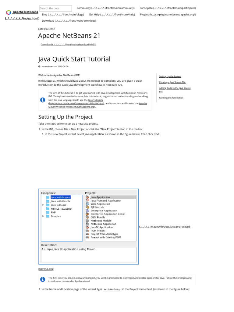 Java Lab Manual 01 Java Quick Start Tutorial Netbeans | Download Free ...