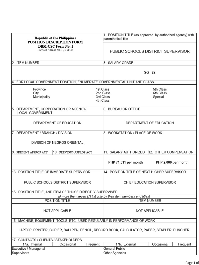 Public Schools District Supervisor Salary | PDF | Leadership | Curriculum