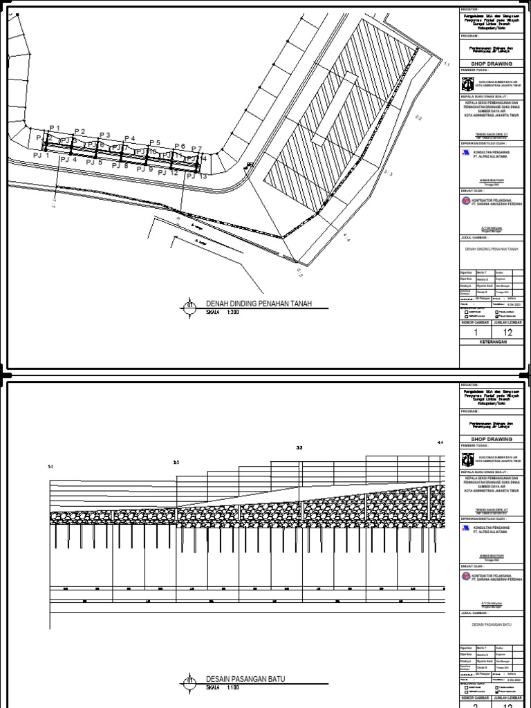Desain Dinding Penahan Tanah Batu Kali | PDF