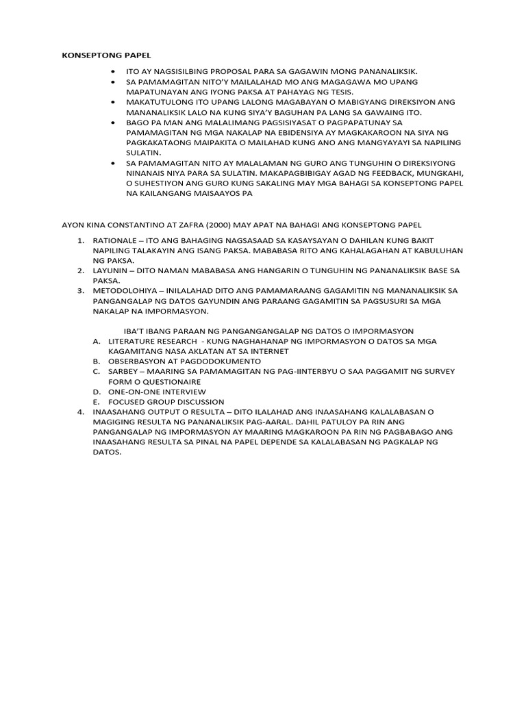 Konseptong Papel | PDF