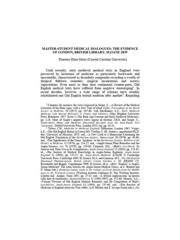 Medieval Medical Dialogues Analysis | PDF | History | Religion ...
