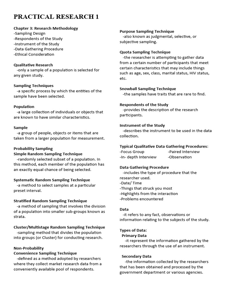 Research Methodology and Sampling Techniques | PDF | Sampling ...
