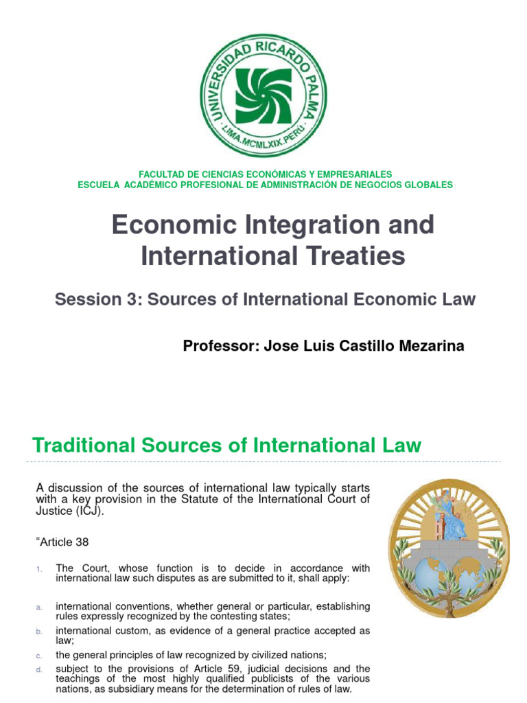 Sources of International Economic Law | PDF | International Law | Treaty