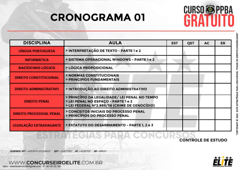 Cronograma de Estudos para Concursos 2022 | PDF