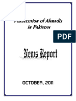 Monthly News Report - Ahmadiyya Persecution in Pakistan - October, 2011