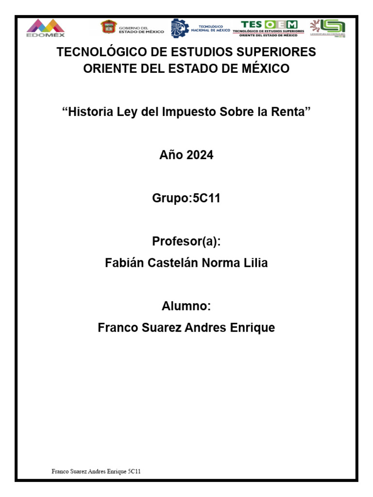 Ley ISR Tarea Imprimir | PDF | Impuesto sobre la renta | Impuestos