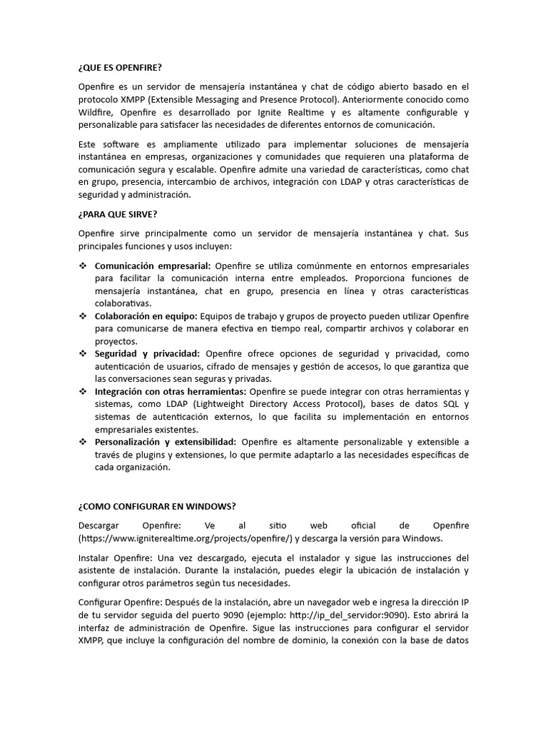 Openfire pdf chat en linea ciencias de la computaci n