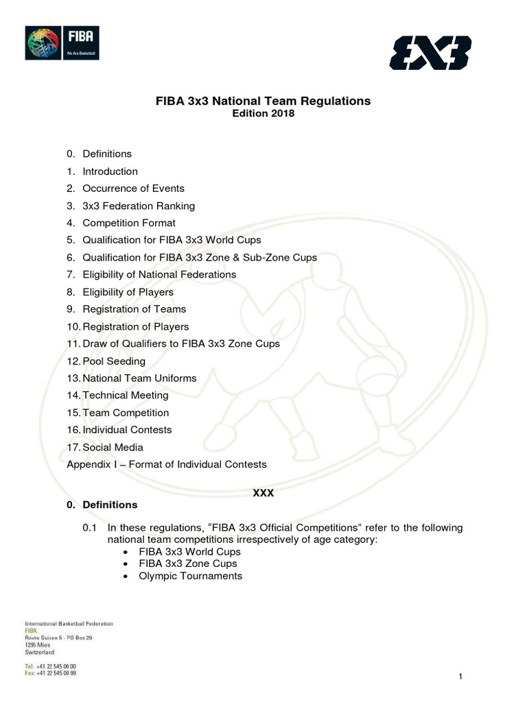 FIBA Team Regulations | PDF | Tournament | Sports
