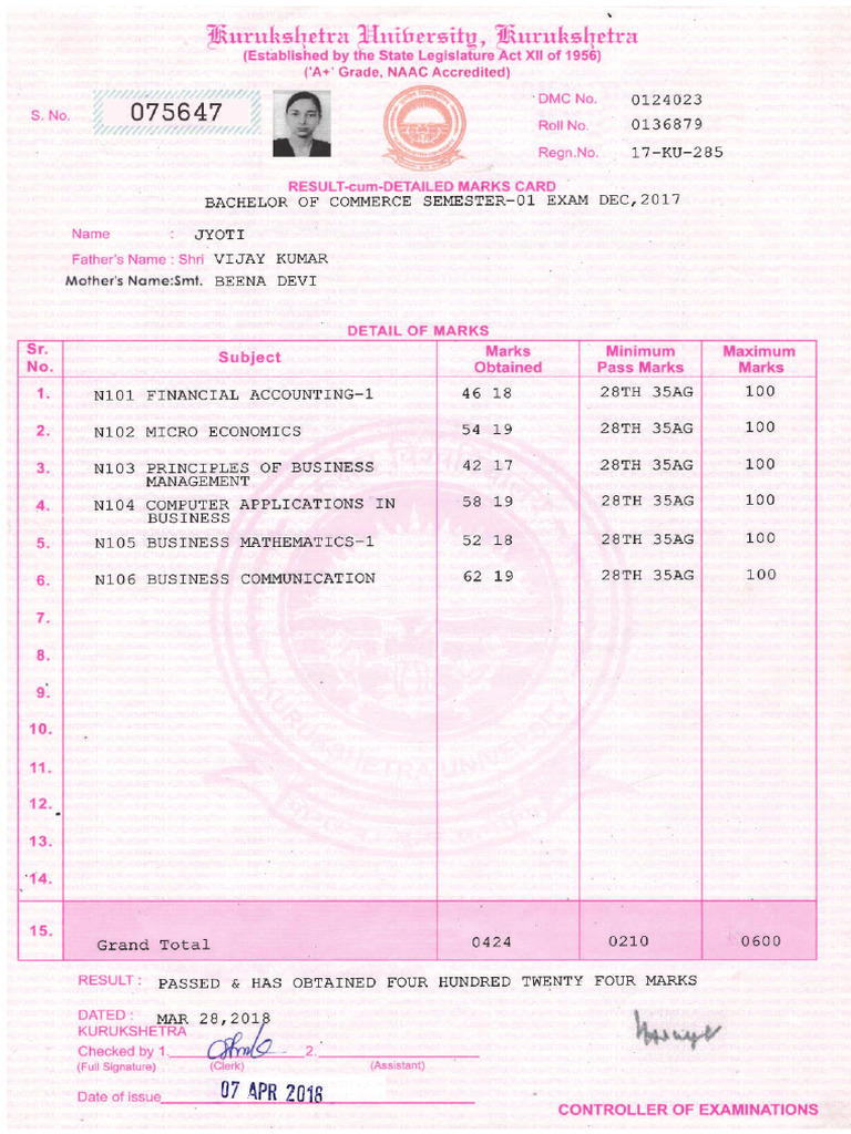 Jyoti Bcom | PDF